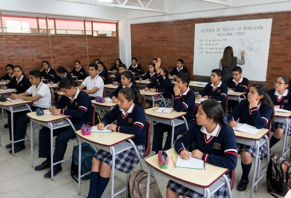 Alumnos de escuela pública de educación básica en instalaciones renovadas gracias al Programa La Escuela es Nuestra